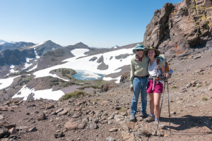 Burt pictured hiking on the Pacific Crest Trail with his granddaughter Angela last summer.